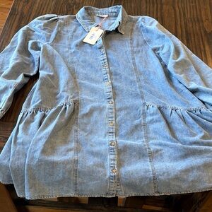 entro Light Blue Denim Button-Up Shirt